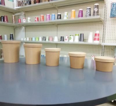 China 8oz 12oz 16oz 26oz 32oz Round Cups Arrangement Cup Soup Bowl Brown Disposable Disposable Soup Cup Paper Packaging for sale