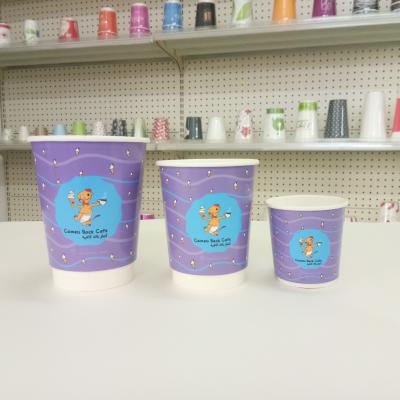 China High Quality Biodegradable 4oz 8oz 10oz 12oz Disposable Custom Logo Double Wall Paper Coffee Cups for sale