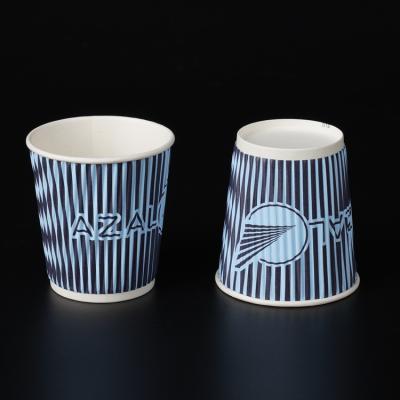 China Disposable Custom Printed Paper Cups, Ripple Paper Cup Fan For Coffee Cup, Paper Cup Coffee Cup for sale