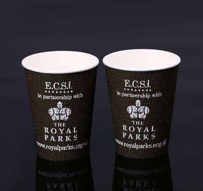 China DOUBLE WALL Biodegradable Disposable Embossed Paper Coffee Cup for sale