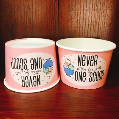 China LOGO Printing Disposable Paper Cup Disposable Custom Ice Cream Paper Cup for sale