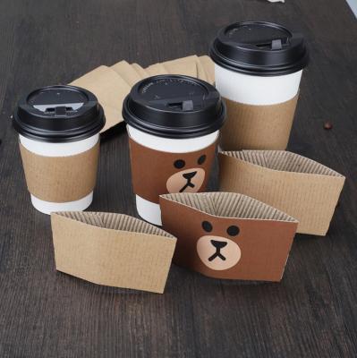 China Wholesale Disposable Paper Cup Sleeve Ripple Paper Cup Disposable Sleeve for sale