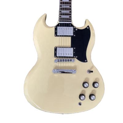 China High Quality Guitarra SG G400 Electric Guitar Color Guitarars Basswood Body Rosewood Body Fingerboard Chrome White Mahogany Hardware for sale