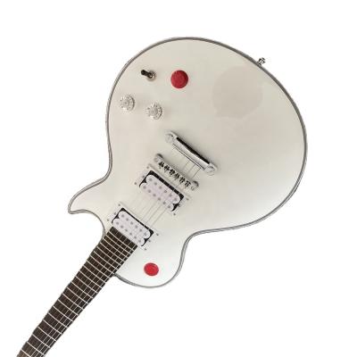 China Free shipping mahogany, white electric guitar, rosewood fingerboard, lock string tuner, high quality electric guitars guitarra for sale