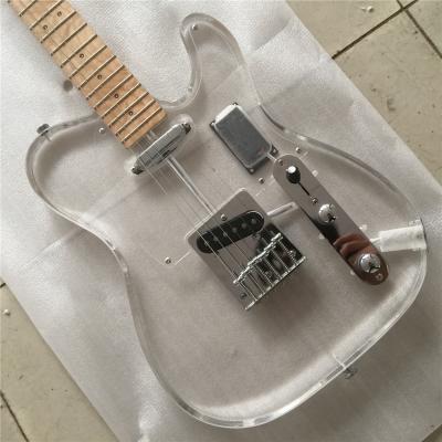 China Acrylic Led Lightweight Transparent Acrylic Electric Guitar With OEM Acceptable for sale