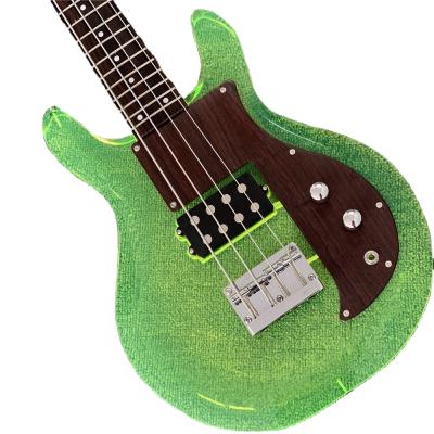 China Acrylic Organic Glass Electric Bass Guitar with Blue Red LED Light for sale