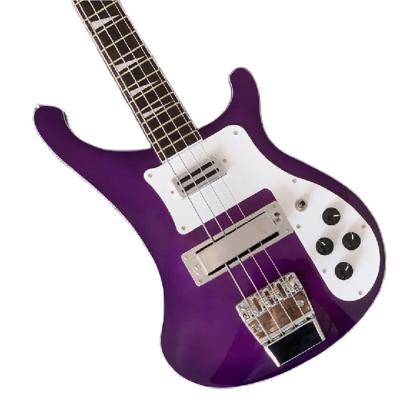 China Basswood 4 Bass Electric Guitar String OEM Brand Purple Body with Rosewood Fingerboard, Chrome Hardware for sale