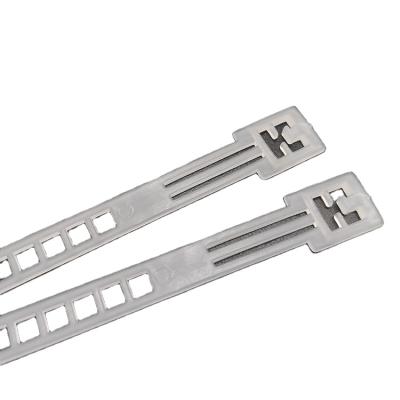 China Reusable PE Cable Tie 140mm Long Power Cable Harness Ladder Type Cable Tie Can Be Reused for sale