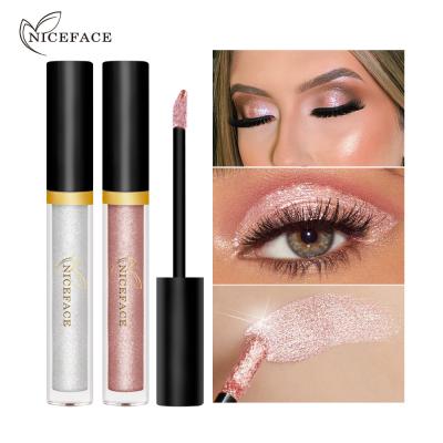 China Waterproof Cosmetic Bright And Shiny Liquid Eyeshadow And Non-smudge Eyeshadow Pearl Diamond Liquid Eyeshadow for sale