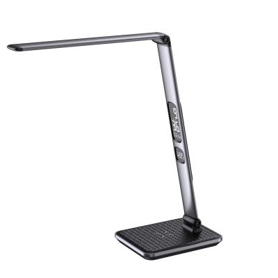 China Modern Foldable Arm Touch Dimmer LED Desk Lamp with Wireless Charger for Home Study Reading Office Living Room for sale