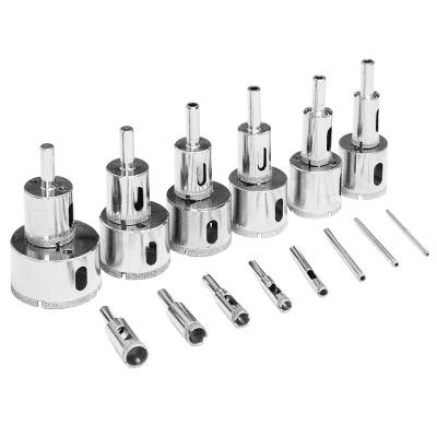 China Glass Drilling Bit 20 Pcs Hole Saw Drill Bit Kit For Porcelain Glass Tile Ceramic Marble Granite Bottles 3-50mm for sale