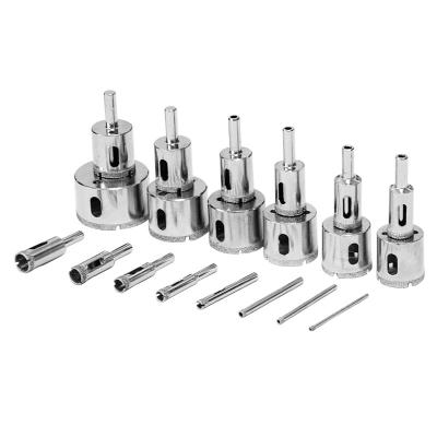 China 20pcs 3-50mm Drill Bit Hole Saw Diamond Drill Bit Core Drill Bit Set for Diamond Coating for Ceramic Tile Glass Marble for sale