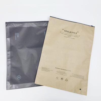 China Eco-Friendly Recyclable Custom Logo Printing Poly Plastic Zipper Clothes Kraft Paper Mailing Bags Packaging Bag for sale