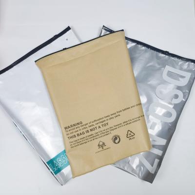 China Recyclable Custom Logo Garment Kraft Paper Packaging Bag Eco Friendly Ziplock Clear Printing With Zipper Transparent Opp Apparel Other Plastic Bags for sale