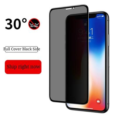 China Aluminum High Clear Anti-Privacy HD Privacy Tempered Glass Screen Protector For iPhone XS Max Full Cover Screen Protectors for sale