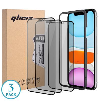 China Amazon Hot Selling Anti-Privacy 3 Pack Anti-Privacy 9H Tempered Glass Screen Protector For iPhone 11 11 pro Max Full Cover Screen Protector for sale