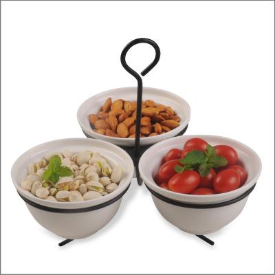 China Sustainable Use Salad Dessert Snack Ceramic Restaurant Serving Bowl With Stand Cheap Porcelain Soup Bowl Sets for sale