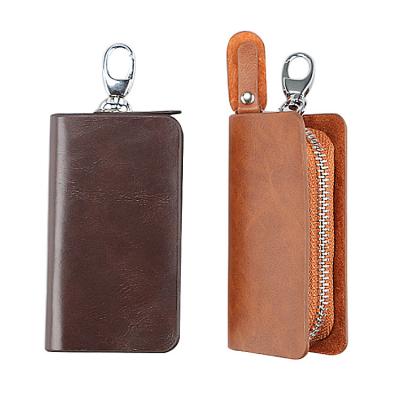 China New Vintage Hot Sale Fashion Portable Waterproof Wholesale Genuine Leather Car Key Case YSB010-2 Large Capacity Car Key Case YSB010-2 for sale