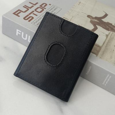 China Wholesale Custom Anti-theft Triple PU Leather Men's Purse Series Mens Wallets Zipper Coin Pocket Wallet ID Card Holder QB1007-3 for sale