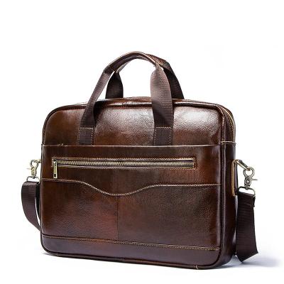 China PU Large Capacity Messenger Shoulder Bag Briefcase High Quality Leather Business Men Retro Bag Leather Laptop Bag WJB007-2 for sale