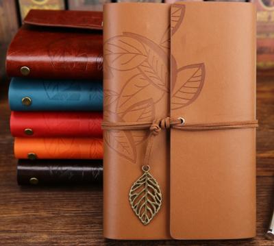 China Handsome Hardcover Notebook Vintage Wrapping Paper Artificial Leather Loose-leaf Notebook Gift Item Gift For VIP Customers BJB004-3 for sale