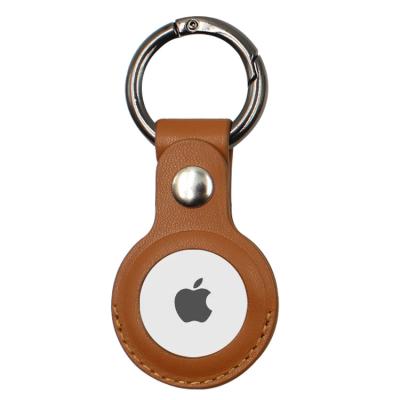 China Fasion Factory Direct Genuine Leather Anti-Drop Tracker Device Ase Holder With Key Chain Ring For Apple Airtag Holder YSK001 for sale