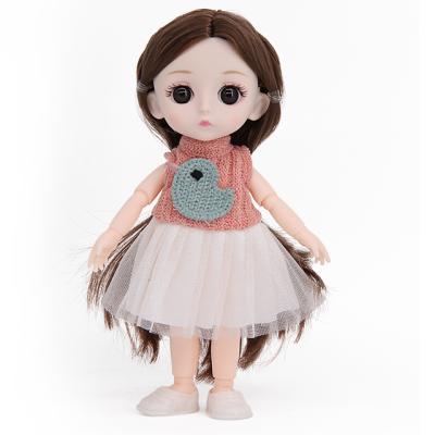 China 6 Inch Big Eyes Lovely Faces Baby Asian Dolls Cartoon Toy Nice Doll Girls Gift With Handbag For Kids for sale