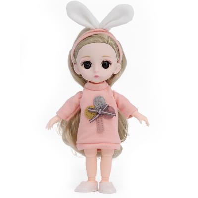 China 6 Inch Big Eyes Lovely Faces Baby Asian Dolls Cartoon Toy Nice Doll Girls Gift With Handbag For Kids for sale