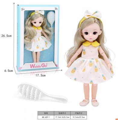 China 2021 Popular Mini Toy Fashion Dolls 24 Cm Set Mini Jointed Toy Doll With Accessories Comb for sale