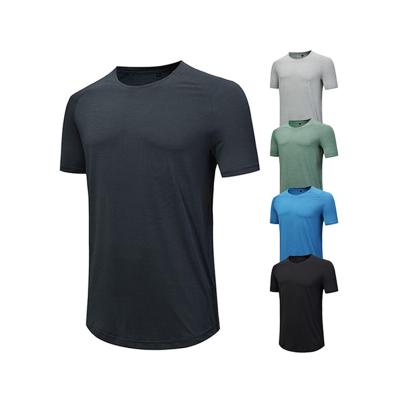 China QUICK DRY Short Sleeve Side Split Summer Tops Mens T-Shirt With Logo Custom Fast Delivery Slim Fit Gym Sports Fine Tees for sale