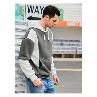 China Stylish Anti-Shrink And Leisure Color Blocked Loose Hoodie Sweatshirt For Men With Pocket And Kangaroo String Classic Hoodies for sale