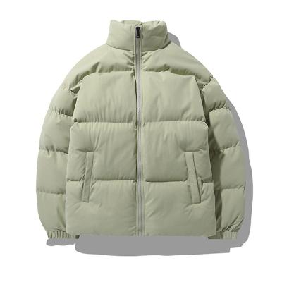 China Winter Breathable Bubble Jacket For Men 2021 Custom Logo Thick Coat With Plus Size Pea Green Puffer Jacket Coat for sale