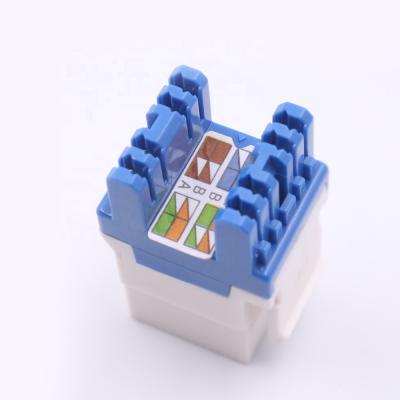 China PC environmental friendly 180 degree jack cat6 rj45 female utp trapezoidal jack for sale