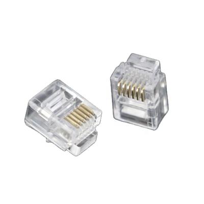 China Wholesale rj11 rj45 network connector RJ12 CAT3 UTP 6P6C security crystal adapter socket modular cables connector for sale