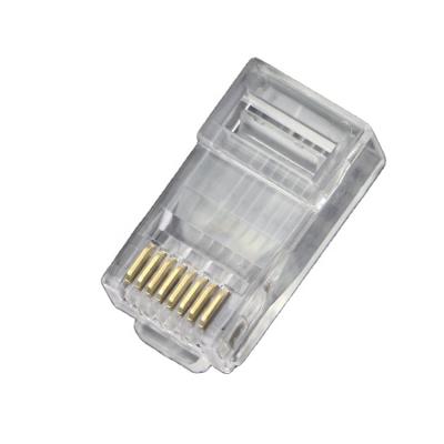 China Crystal network price CAT6 UTP 8P8C security adapter good cable plated plug rj45 connector modular jack for sale