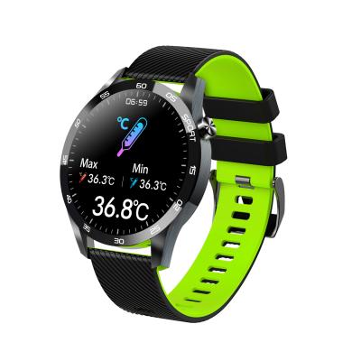 China 2021 F22L touch screen body temperature fitness tracker watch sports smart watch with Breath Heart Rate Monitoring exercising smartwatch for sale