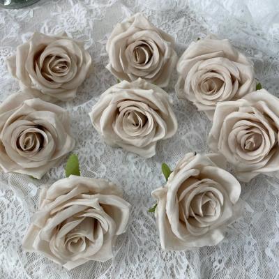 China Wedding Celebration Artificial Flowers Real Nude Silk Roses DIY Wedding Bouquets White Bridal Shower Centerpieces, Without Stems and Leaves for sale