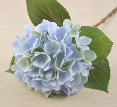 China Wholesale Natural Touch Artificial Hydrangea Flowers 3D Printing Real Touch Silk Hydrangea For Wedding Home Decor for sale