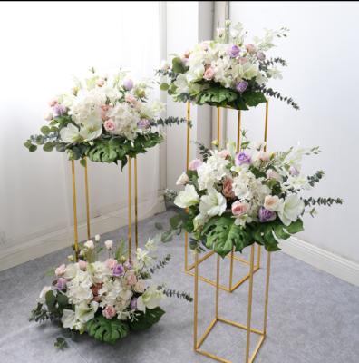 China Luxury Arrangement Silk Flower Ball Artificial Flower Wedding Flower Ball Rose Flower And Greenery For Wedding Table Runner Decor for sale