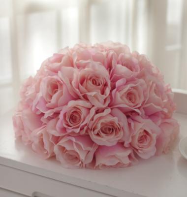 China Luxury Rose Table Centerpieces High Quality Rose Flower Ball Artificial Flower Silk Flower Ball For Wedding Layout Decoration for sale