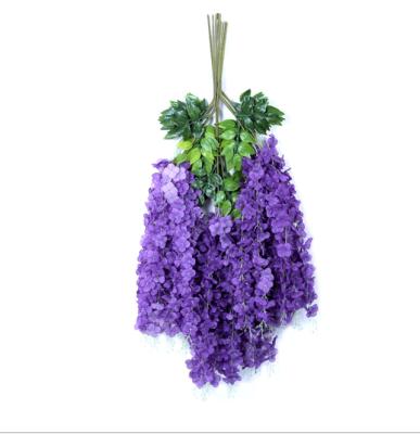 China Wholesale Hanging Flowers Eco-friendly Wedding Artificial Wisteria Flower Garland Silk Flower For Wedding Decoration for sale