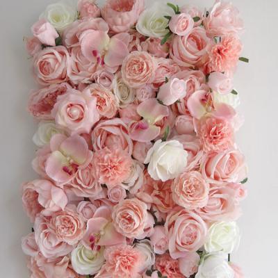 China Luxury Rose Flower Wall Silk Artificial Floral Wall Backdrop Panels for Wedding Background Home Decoration for sale