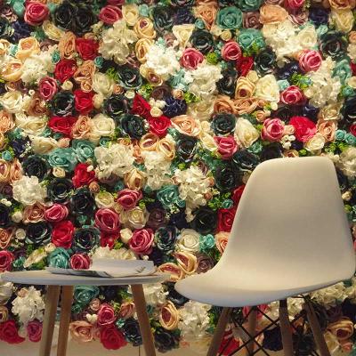 China Luxury Hot Sale Wedding Flower Wall Backdrop Panel Silk Floral Flower Wall For Wedding Layout Party Decoration for sale