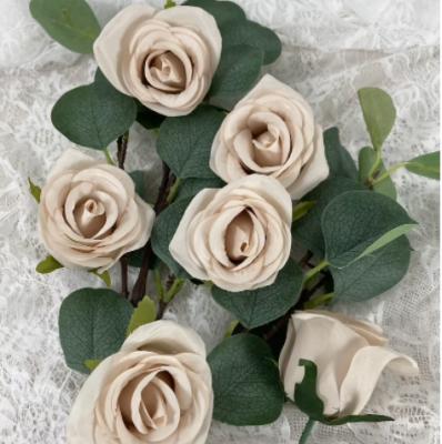 China Beautiful Rose Buds Artificial Rose Flowers nude colorful buds silk flowers for wedding bouquets for sale