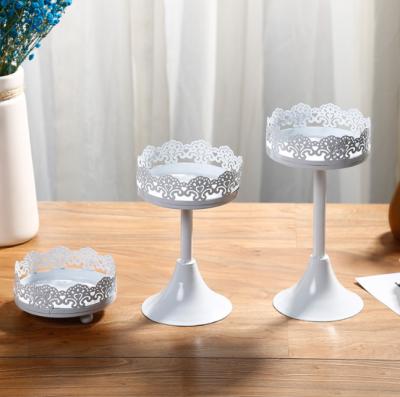 China Moden White Cake Stands Iron Cake Stand Dessert Display Dish Serving Tray For Baby Shower Wedding Birthday Party for sale