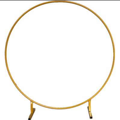 China Moden Gold Metal Frame Around Circle Balloon Wedding Arch For Stage Wedding Party Decoration for sale