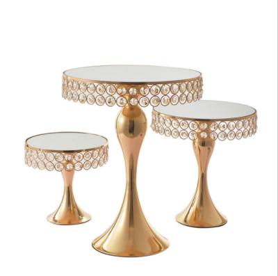 China Wedding Decoration Wedding Gold Cake Stands Silver Metal Cake Stand Dessert Display Dish Serving Tray for Wedding Birthday Party Decoration for sale