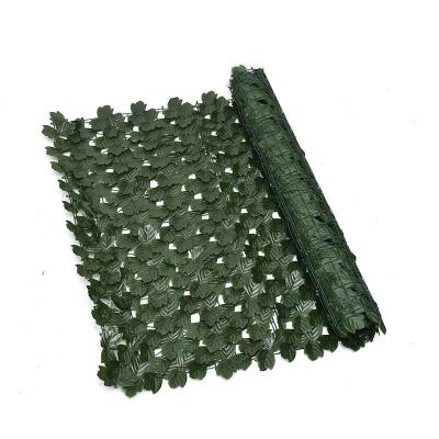 China Eco-friendly artificial green hedge decoration plant wall leave lawn simulation wicker mat fence with high quality for sale