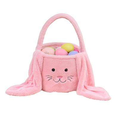 China Children's Walking Bunny Basket Long Rabbit Ears Easter Egg Candy Toys Gifts Storage Bag for sale