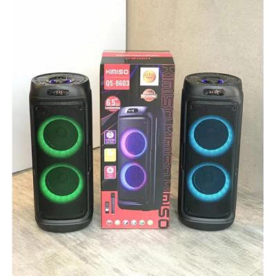 China QS-8603 New KIMISO Portable Wireless Speaker Small 6.5 Inch Woofer Speaker With Colorful Lights for sale